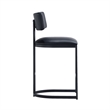 Juno Contemporary Modern Vegan Leather Metal Counter Stool in Black