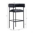 Onda Contemporary Vegan Leather Metal Upholstered Barstool in Black