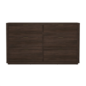 Evelyn Modern 60&quot Dresser in Brown (6-Drawer)