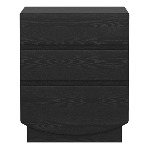 Ardea Contemporary 20&quot Nightstand in Black (3-Drawer)