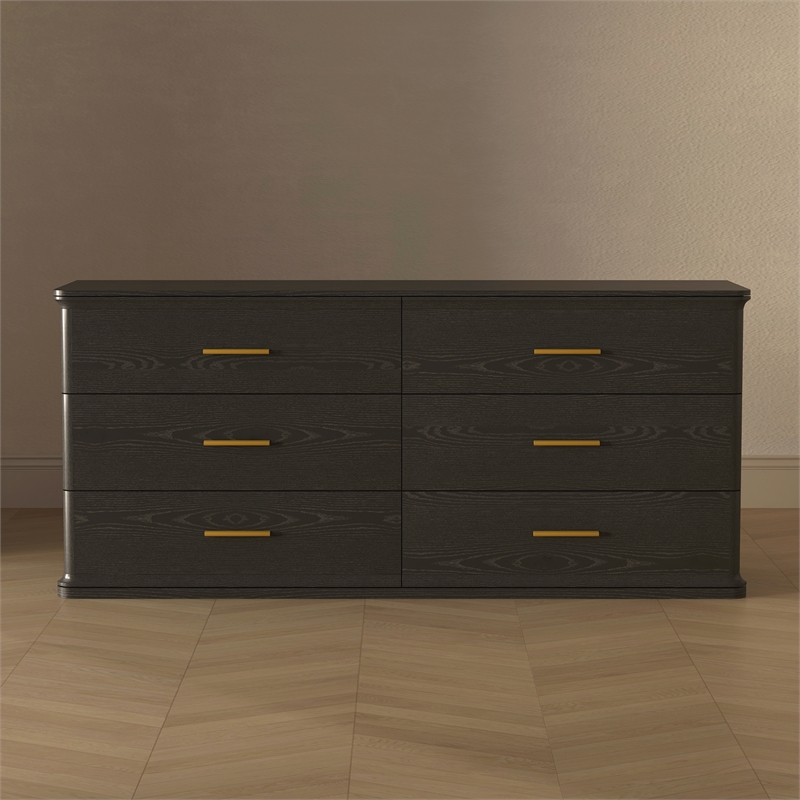 Clifford Traditional Dresser in Black (6-Drawer)