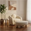 Tribeca Mid-Century Modern Chenille Accent Ottoman in Cream