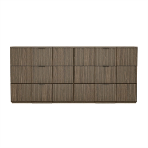 Clive Mid-Century Modern 72&quot Dresser in Walnut (6-Drawer)