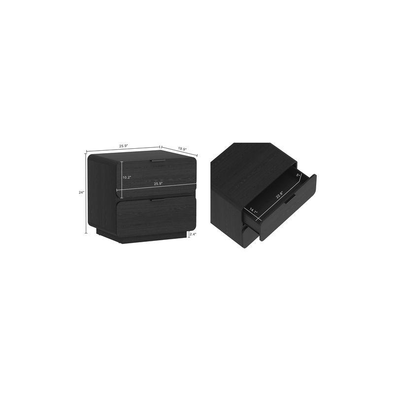 Chrystie Contemporary Modern 2-Piece Dresser and Nightstand in Black