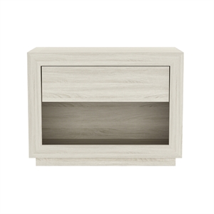 Soren Contemporary 32&quot Nightstand in Whitewashed Oak (1-Drawer)