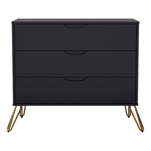 Avira Mid-Century Modern 35&quot Dresser in Black (3-Drawer)