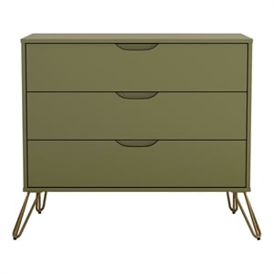 Avira Mid-Century Modern 35&quot Dresser in Olive Green (3-Drawer)