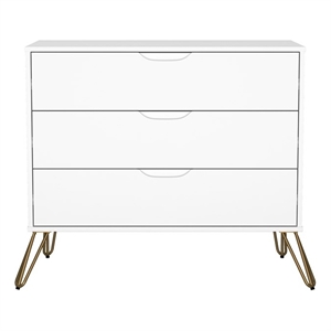 Avira Mid-Century Modern 35&quot Dresser in White (3-Drawer)