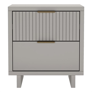 Elara Contemporary 18&quot Solid Wood Nightstand in Light Gray (2-Drawer)