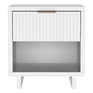 Elara Contemporary 18&quot Solid Wood Nightstand in White (1-Drawer)