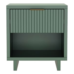 Elara Contemporary 18&quot Solid Wood Nightstand in Sage Green (1-Drawer)