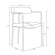 Serene Mid-Century Modern Metal Upholstered Dining Chair in Alabaster
