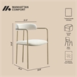 Serene Mid-Century Modern Metal Upholstered Dining Chair in Alabaster