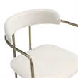 Serene Mid-Century Modern Metal Upholstered Dining Chair in Alabaster