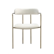 Serene Mid-Century Modern Metal Upholstered Dining Chair in Alabaster