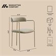 Serene Mid-Century Modern Metal Upholstered Dining Chair in Taupe