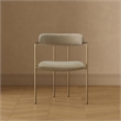Serene Mid-Century Modern Metal Upholstered Dining Chair in Taupe