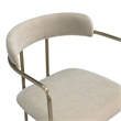 Serene Mid-Century Modern Metal Upholstered Dining Chair in Taupe