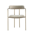 Serene Mid-Century Modern Metal Upholstered Dining Chair in Taupe