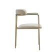 Serene Mid-Century Modern Metal Upholstered Dining Chair in Taupe