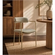 Serene Mid-Century Modern Metal Upholstered Dining Chair in Taupe