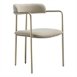 Serene Mid-Century Modern Metal Upholstered Dining Chair in Taupe