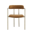 Serene Mid-Century Modern Metal Upholstered Dining Chair in Turmeric