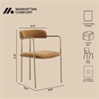 Serene Mid-Century Modern Metal Upholstered Dining Chair in Turmeric