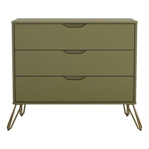Rockefeller Mid-Century Modern 35&quot Dresser in Olive Green (3-Drawer)