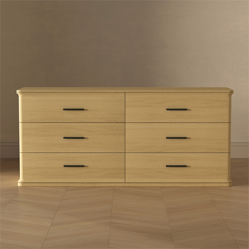 Clifford Traditional 2-Piece Dresser and Nightstand in Natural Oak