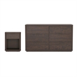 Evelyn Modern 2-Piece Dresser and Nightstand in Brown
