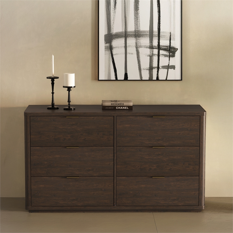 Evelyn Modern 2-Piece Dresser and Nightstand in Brown