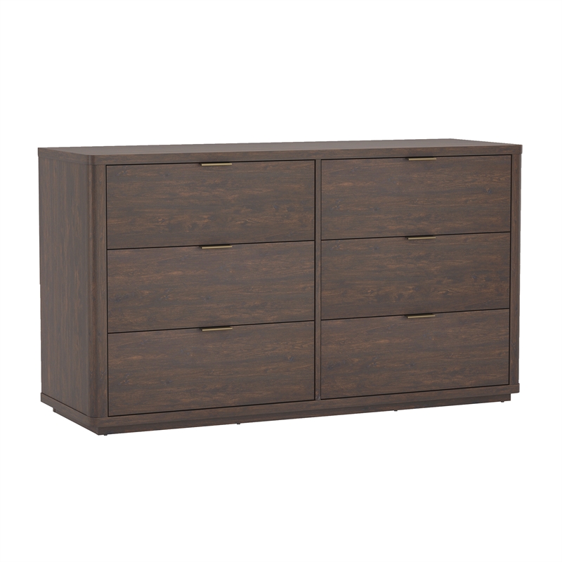 Evelyn Modern 2-Piece Dresser and Nightstand in Brown