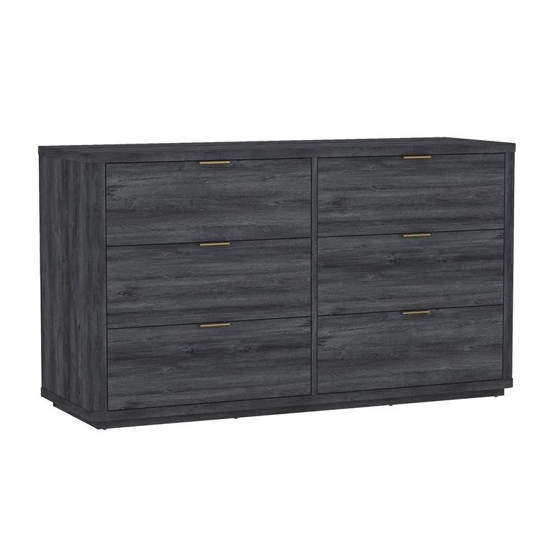 Evelyn Modern 2-Piece Dresser and Nightstand in Charcoal Gray