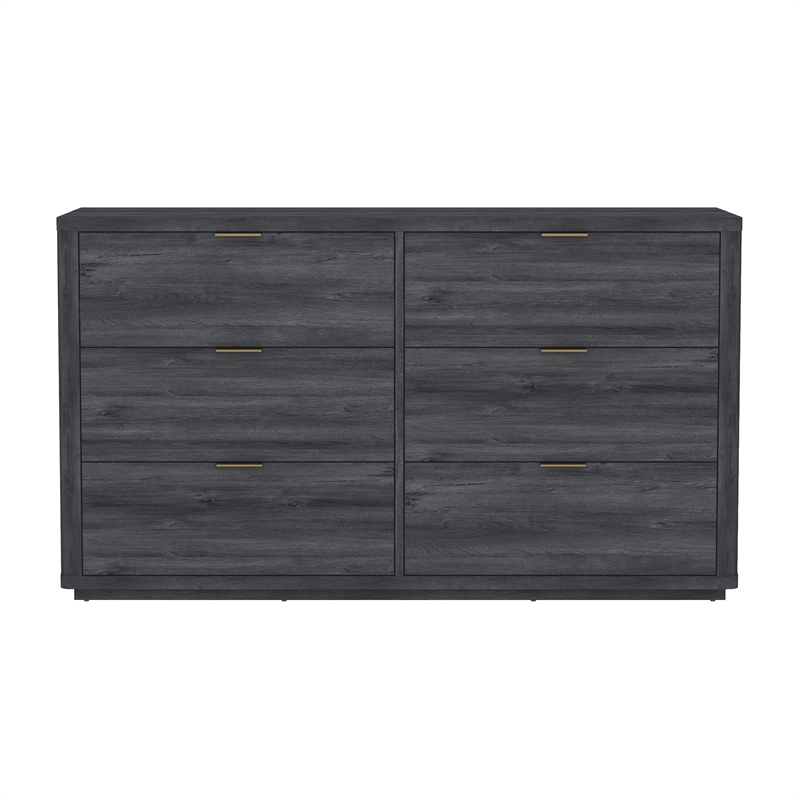 Evelyn Modern 2-Piece Dresser and Nightstand in Charcoal Gray