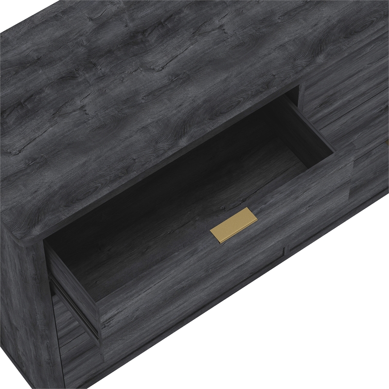 Evelyn Modern 2-Piece Dresser and Nightstand in Charcoal Gray