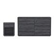 Evelyn Modern 2-Piece Dresser and Nightstand in Charcoal Gray