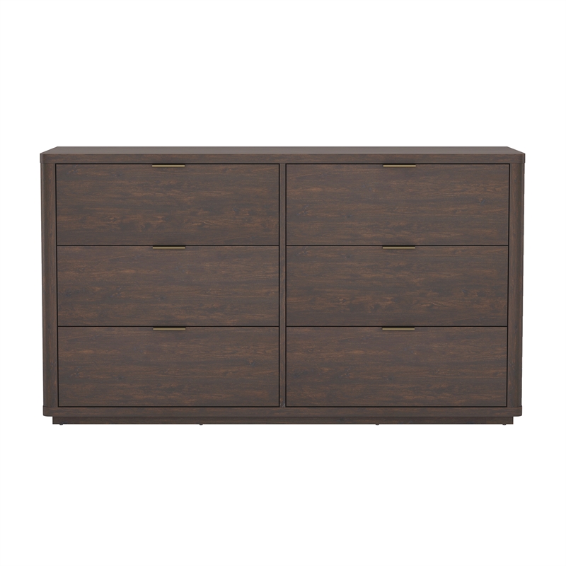 Evelyn Modern 2-Piece Dresser and Nightstand in Brown