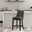 Beever Modern Chenille Wood Counter Stool in Forest Green