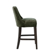 Beever Modern Chenille Wood Counter Stool in Forest Green