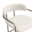 Serene Mid-Century Modern Metal Upholstered Counter Stool in Alabaster