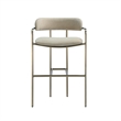 Serene Mid-Century Modern Metal Upholstered Counter Stool in Taupe