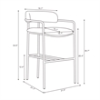 Serene Mid-Century Modern Metal Upholstered Counter Stool in Taupe
