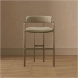 Serene Mid-Century Modern Metal Upholstered Counter Stool in Taupe