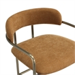 Serene Mid-Century Modern Metal Upholstered Counter Stool in Turmeric