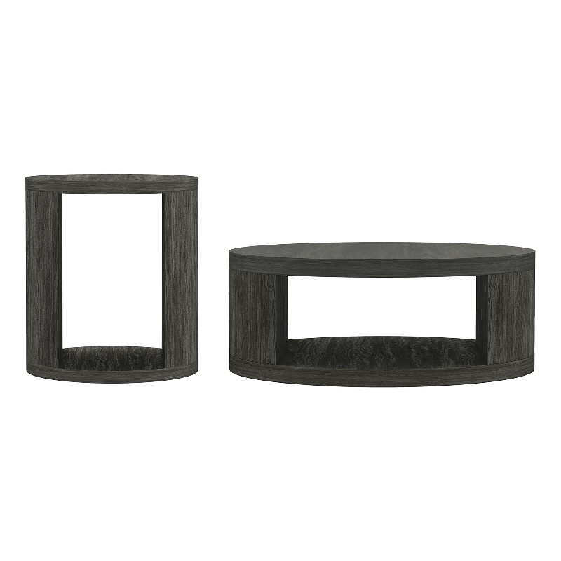 Alure Contemporary 2-Piece Coffee Table & End Table Set in Charcoal