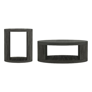 Alure Contemporary 2-Piece Coffee Table & End Table Set in Charcoal
