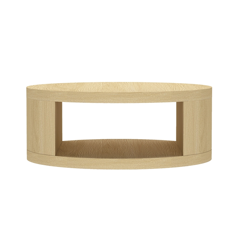 Alure Contemporary 2-Piece Coffee Table & End Table Set in Natural Oak
