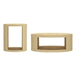 Alure Contemporary 2-Piece Coffee Table & End Table Set in Natural Oak