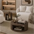 Alure Contemporary 2-Piece Coffee Table & End Table Set in Walnut